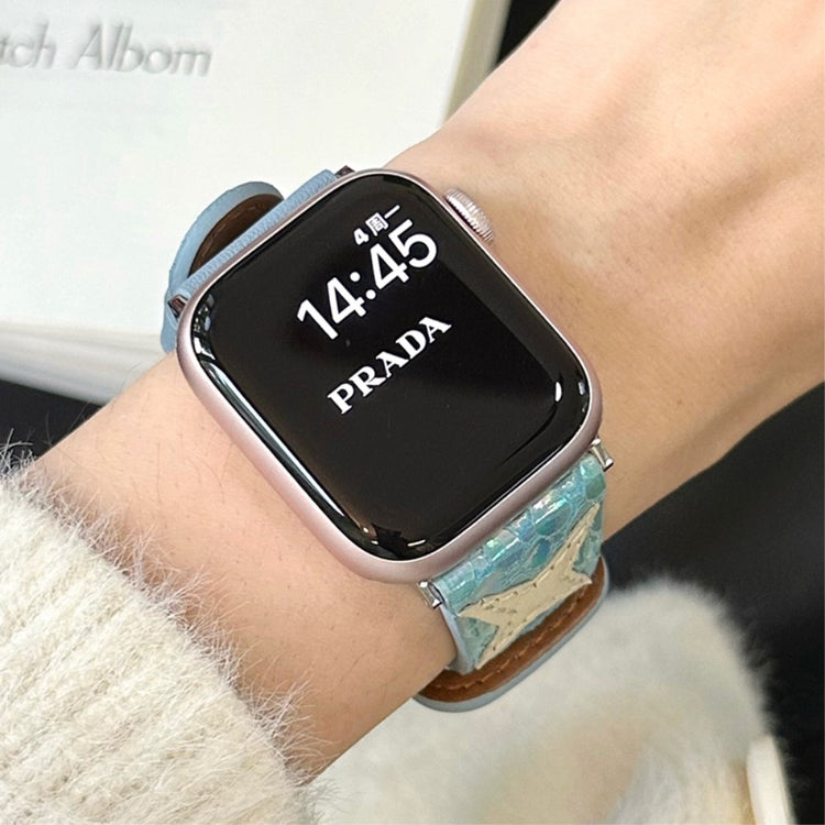 Super Elegant Kunstlæder Universal Rem passer til Apple Smartwatch - Blå#serie_5