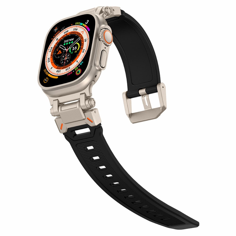 Rigtigt Fint Silikone Universal Rem passer til Apple Smartwatch - Sort#serie_8