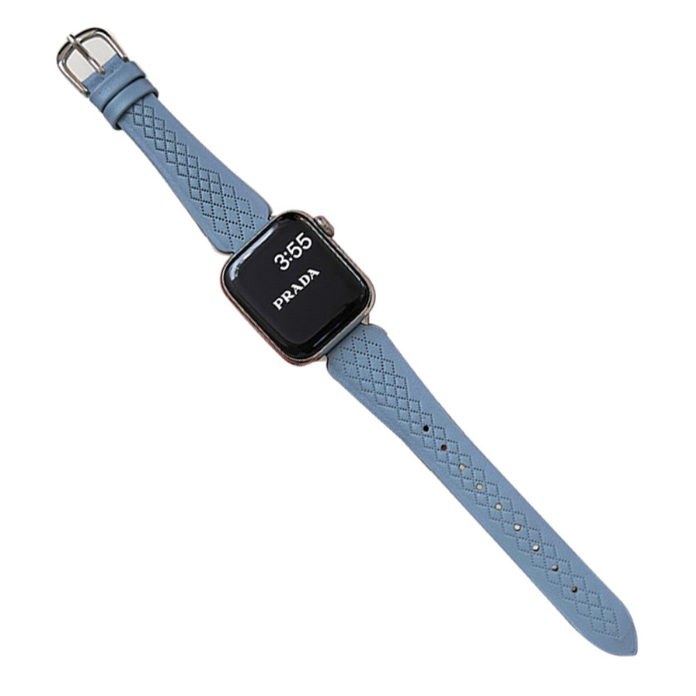 Helt Vildt Fint Ægte Læder Universal Rem passer til Apple Smartwatch - Blå#serie_6