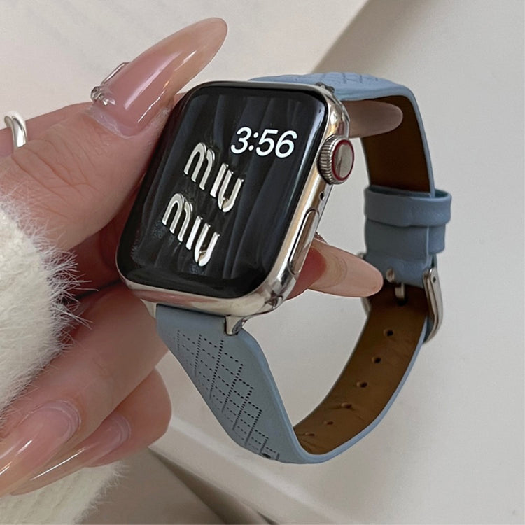 Helt Vildt Fint Ægte Læder Universal Rem passer til Apple Smartwatch - Blå#serie_6