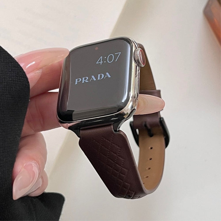 Helt Vildt Fint Ægte Læder Universal Rem passer til Apple Smartwatch - Brun#serie_7