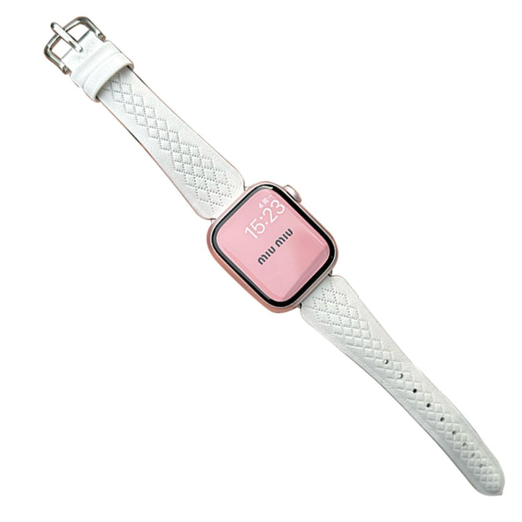 Helt Vildt Fint Ægte Læder Universal Rem passer til Apple Smartwatch - Hvid#serie_8