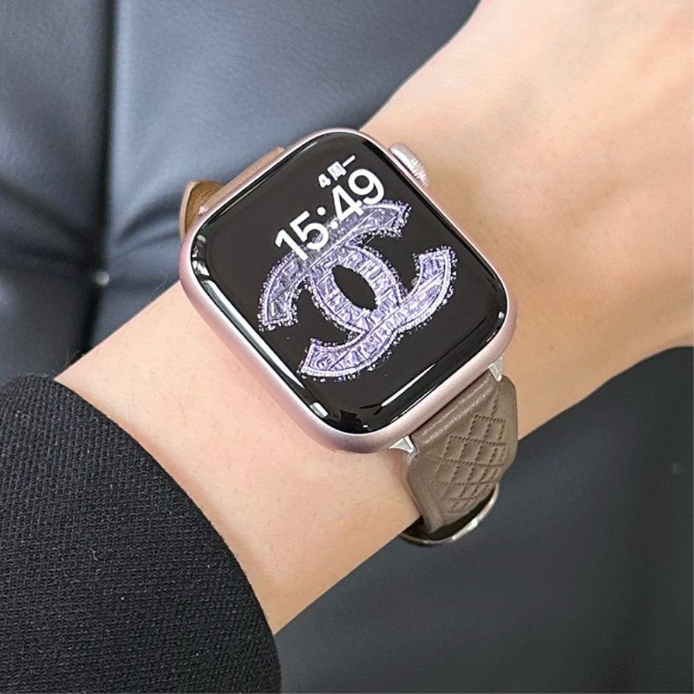 Glimrende Ægte Læder Universal Rem passer til Apple Smartwatch - Brun#serie_2