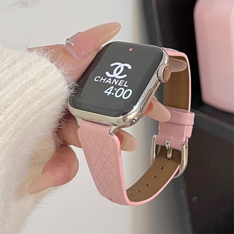 Glimrende Ægte Læder Universal Rem passer til Apple Smartwatch - Pink#serie_5