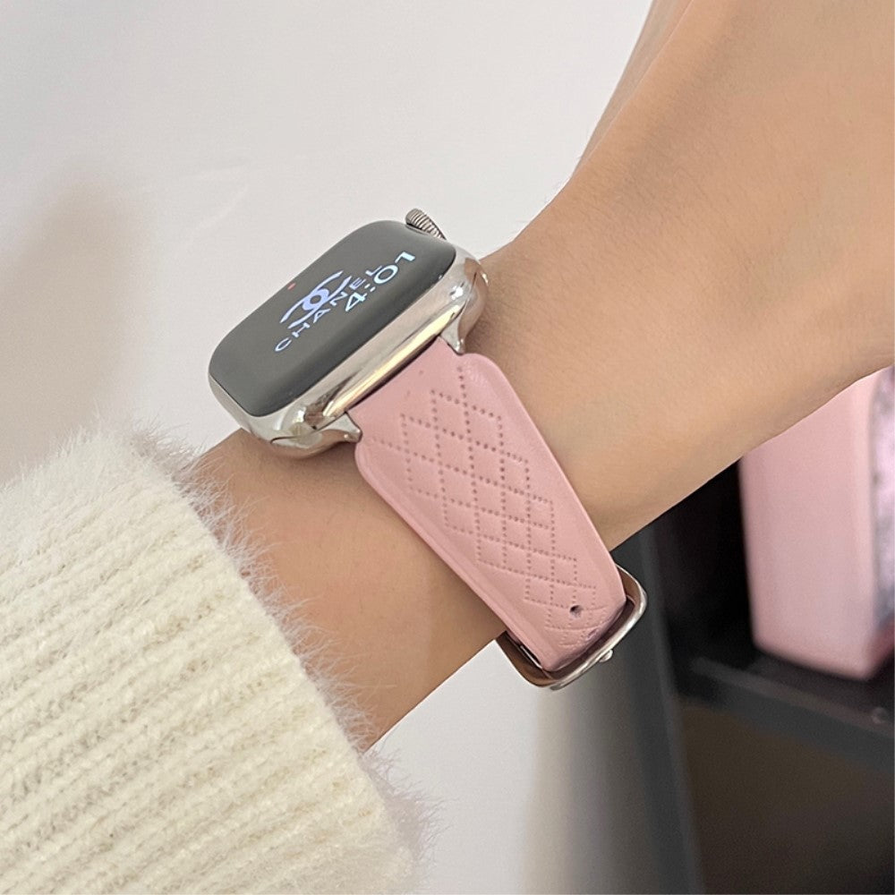 Glimrende Ægte Læder Universal Rem passer til Apple Smartwatch - Pink#serie_5