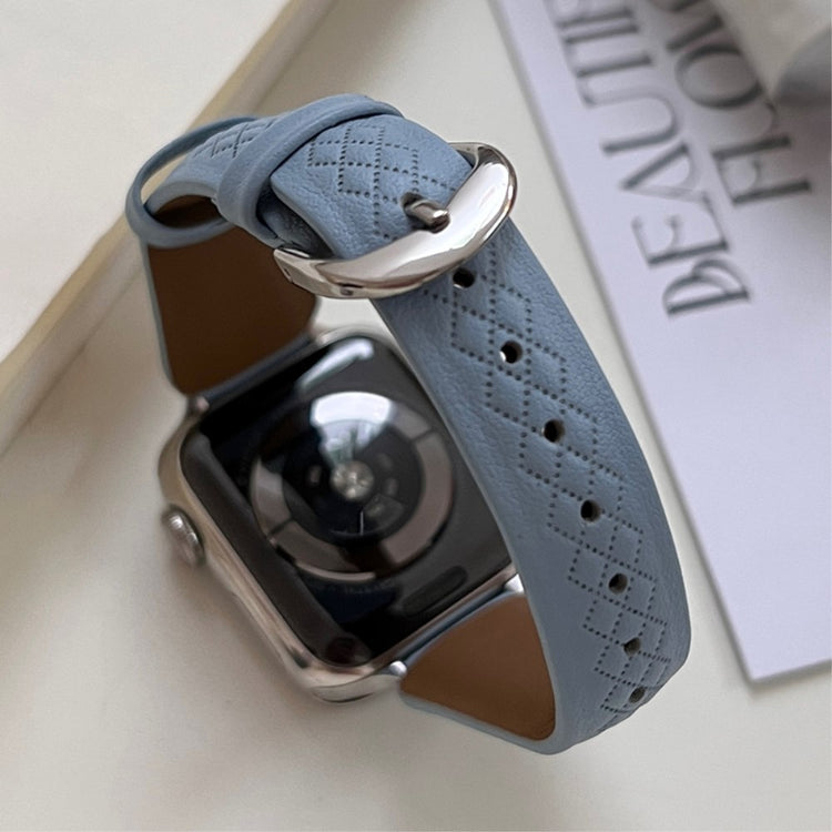 Glimrende Ægte Læder Universal Rem passer til Apple Smartwatch - Blå#serie_6