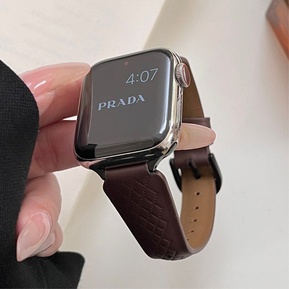 Glimrende Ægte Læder Universal Rem passer til Apple Smartwatch - Brun#serie_7