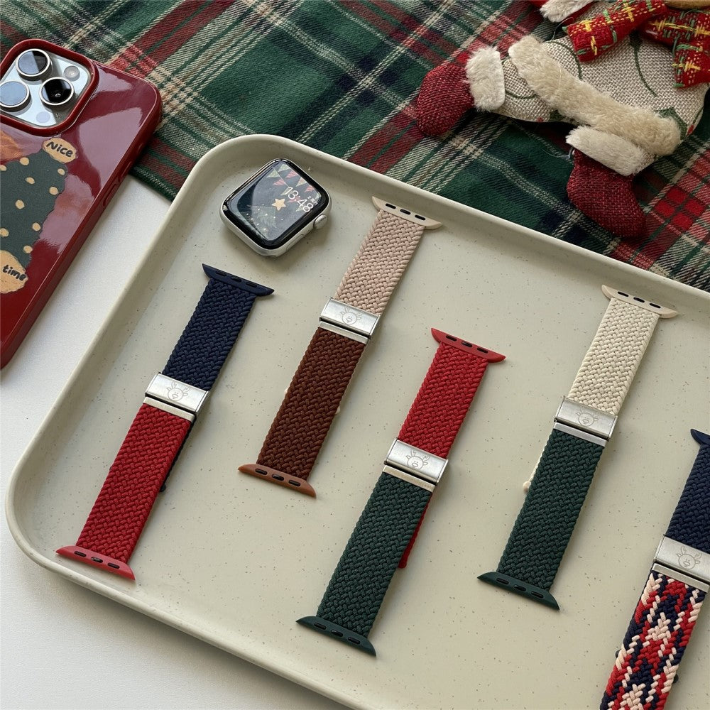 Meget Fint Nylon Universal Rem passer til Apple Smartwatch - Rød#serie_1