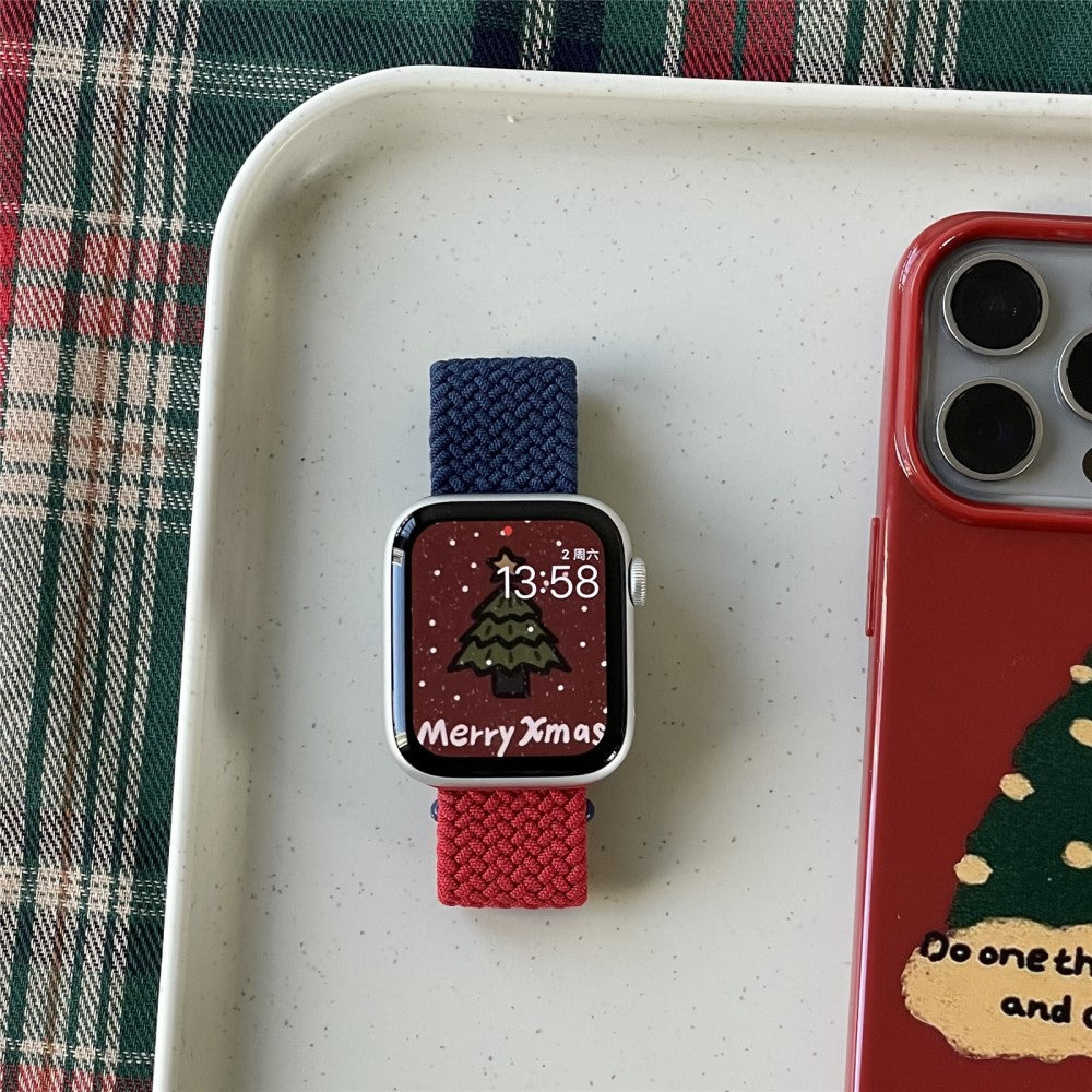 Meget Fint Nylon Universal Rem passer til Apple Smartwatch - Rød#serie_4