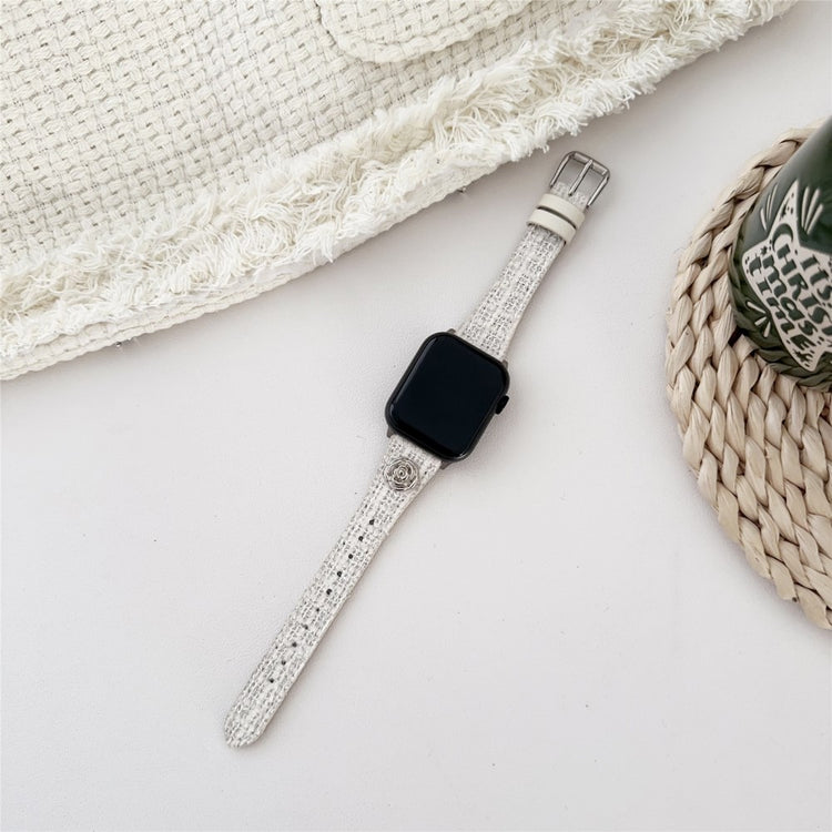 Super Nydelig Kunstlæder Universal Rem passer til Apple Smartwatch - Hvid#serie_2
