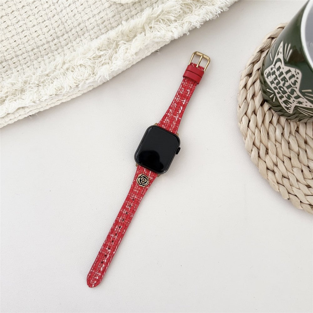 Super Nydelig Kunstlæder Universal Rem passer til Apple Smartwatch - Rød#serie_3
