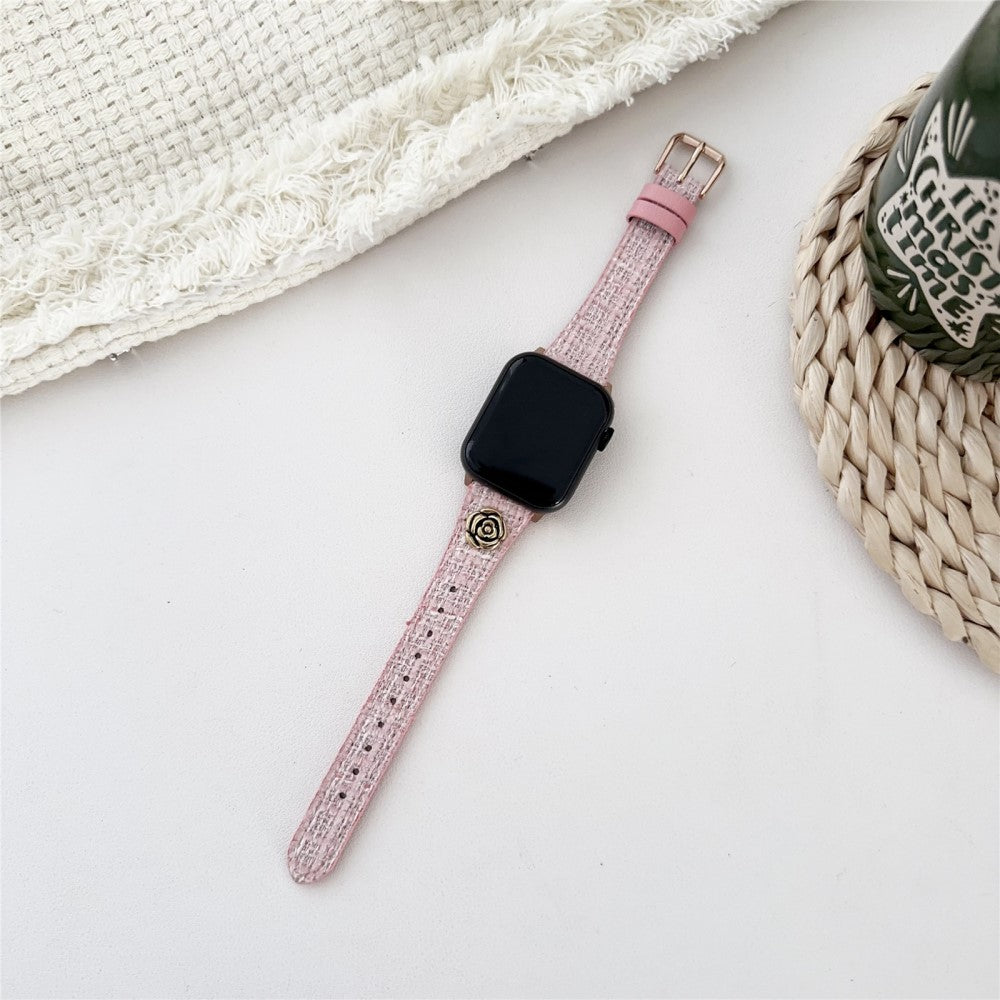 Super Nydelig Kunstlæder Universal Rem passer til Apple Smartwatch - Pink#serie_5