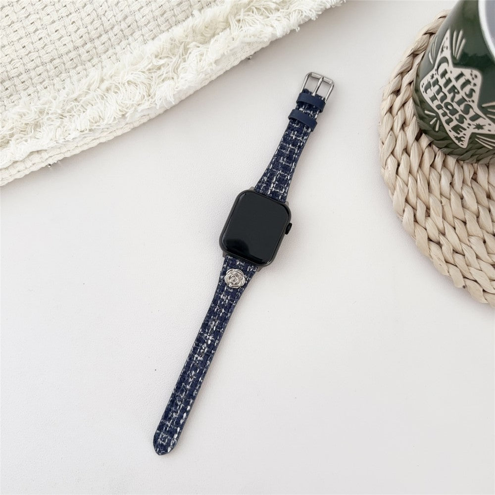 Super Nydelig Kunstlæder Universal Rem passer til Apple Smartwatch - Blå#serie_6