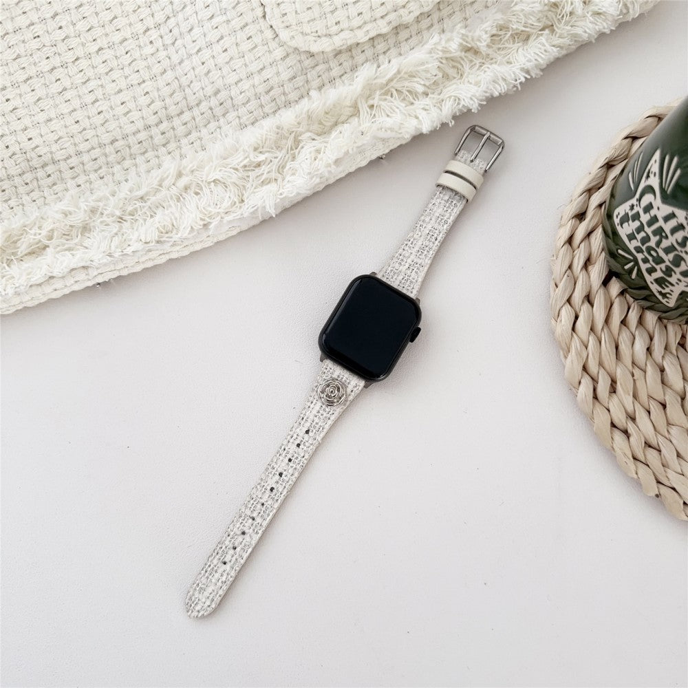 Skøn Kunstlæder Universal Rem passer til Apple Smartwatch - Hvid#serie_2