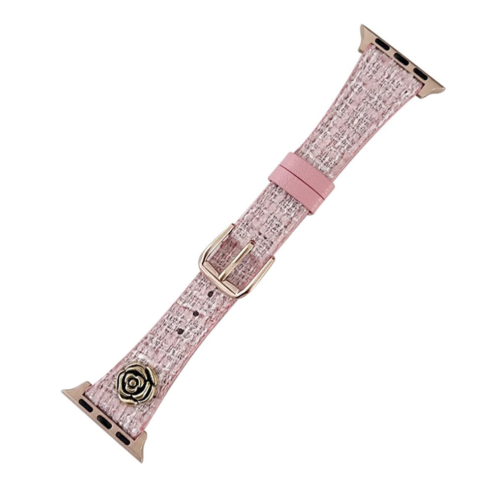 Skøn Kunstlæder Universal Rem passer til Apple Smartwatch - Pink#serie_5