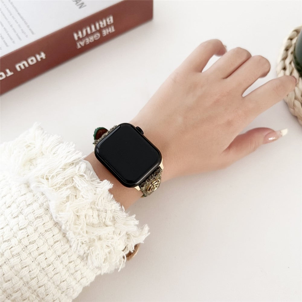 Skøn Kunstlæder Universal Rem passer til Apple Smartwatch - Blå#serie_6