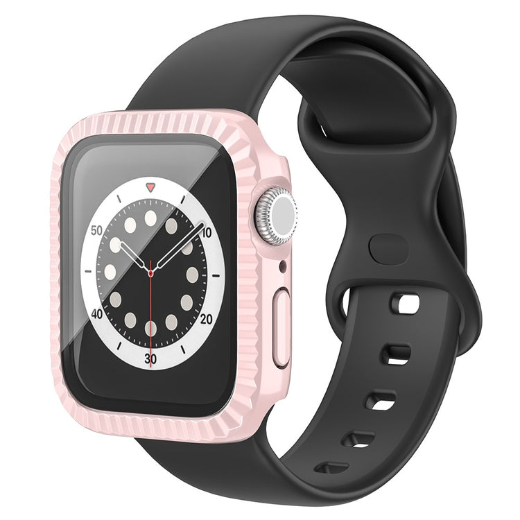 Meget Flot Silikone Og Glas Universal Rem passer til Apple Smartwatch - Pink#serie_4