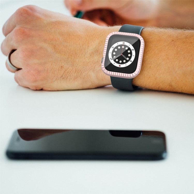 Meget Flot Silikone Og Glas Universal Rem passer til Apple Smartwatch - Pink#serie_4