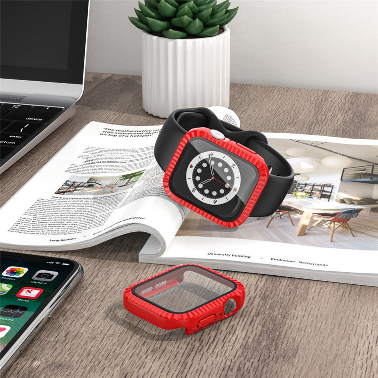Meget Godt Silikone Og Glas Universal Rem passer til Apple Smartwatch - Rød#serie_3