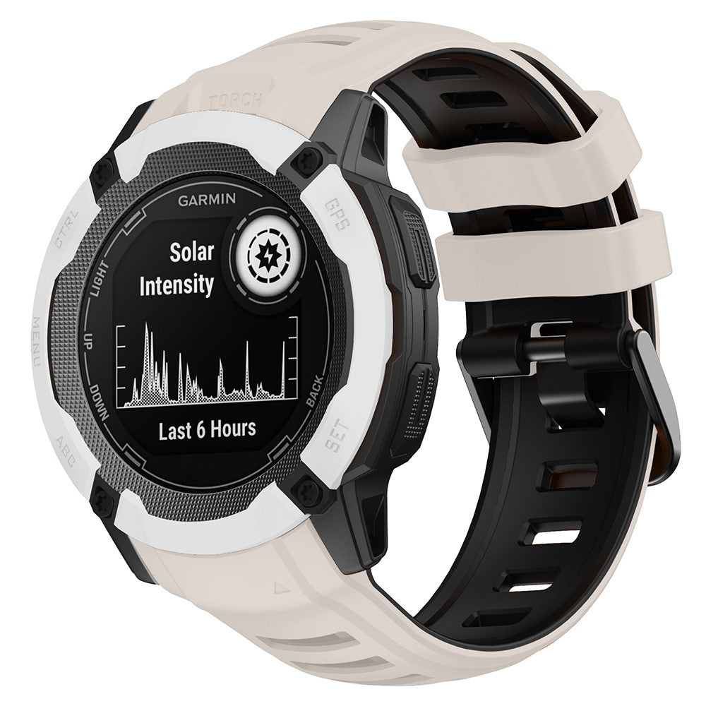 Rigtigt Holdbart Silikone Rem passer til Garmin Instinct 2X - Hvid#serie_2