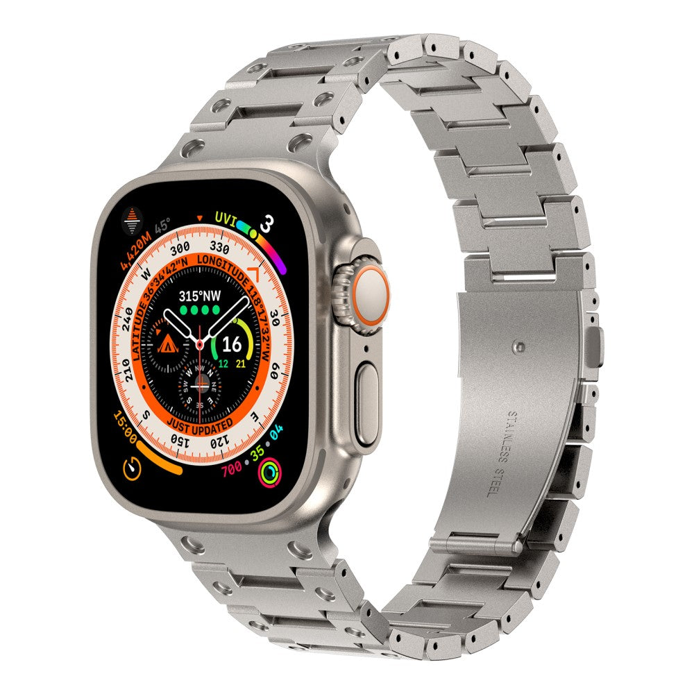 Rigtigt Rart Metal Universal Rem passer til Apple Smartwatch - Sølv#serie_2