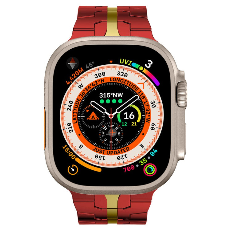Kønt Metal Universal Rem passer til Apple Smartwatch - Rød#serie_5