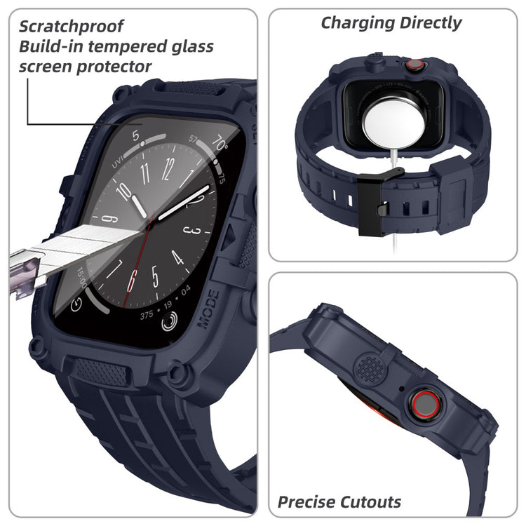 Mega Cool Silikone Universal Rem passer til Apple Smartwatch - Blå#serie_2