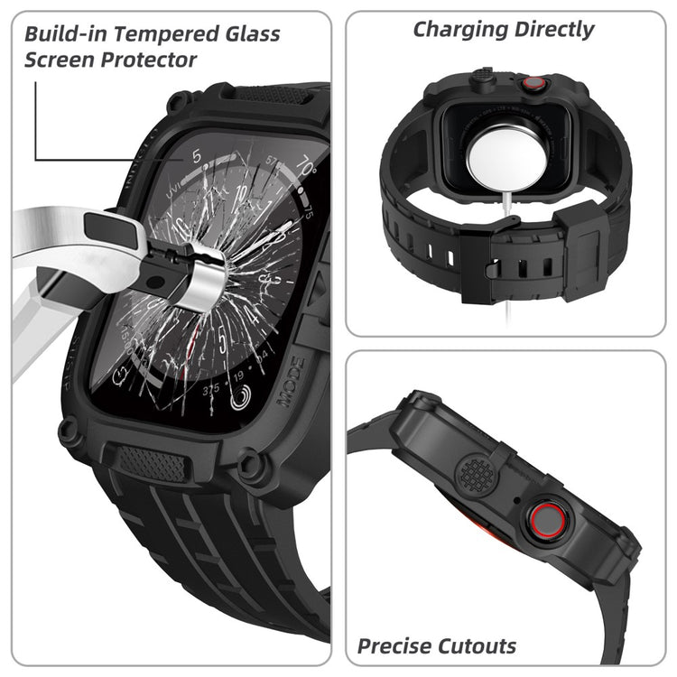 Mega Kønt Silikone Universal Rem passer til Apple Smartwatch - Sort#serie_2