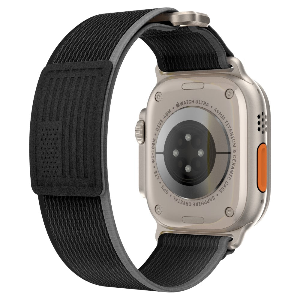Rigtigt Fed Nylon Universal Rem passer til Apple Smartwatch - Sort#serie_1