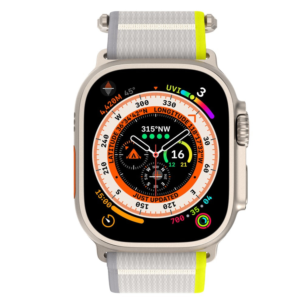Rigtigt Fed Nylon Universal Rem passer til Apple Smartwatch - Gul#serie_2