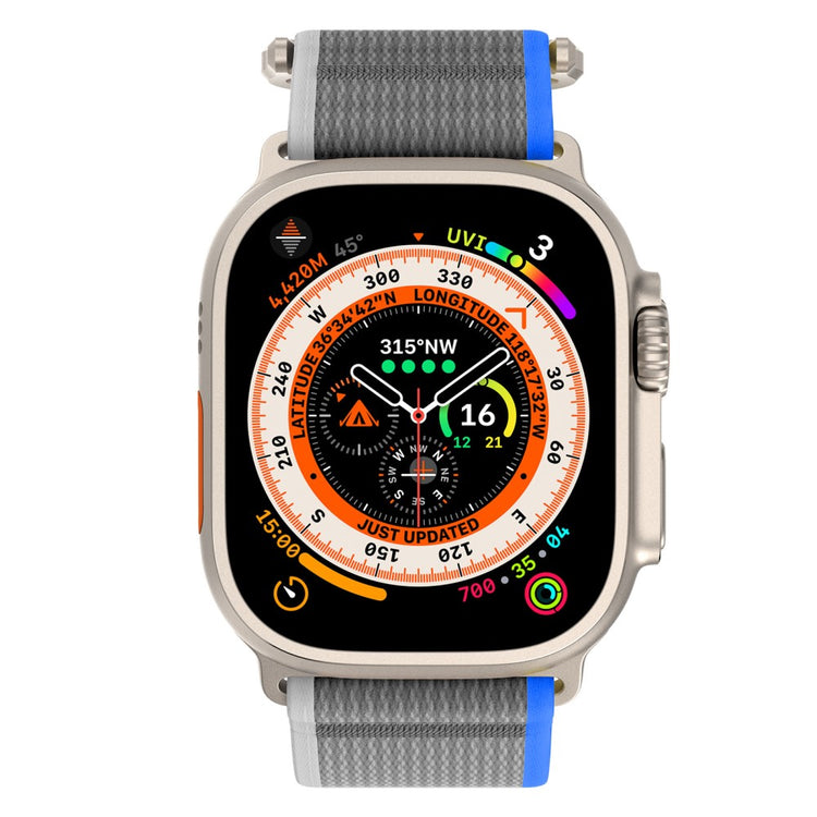 Rigtigt Fed Nylon Universal Rem passer til Apple Smartwatch - Sølv#serie_3