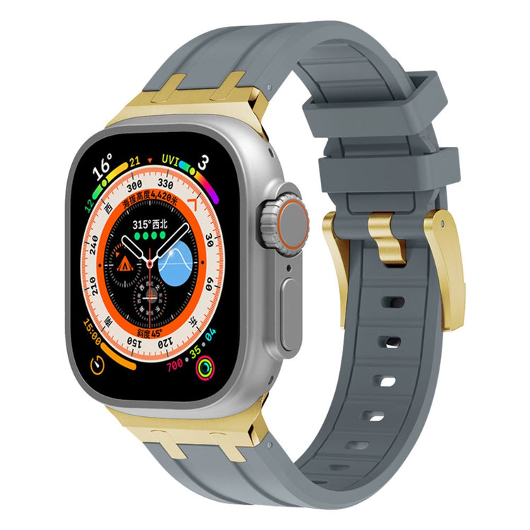 Mega Sejt Silikone Universal Rem passer til Apple Smartwatch - Sølv#serie_9
