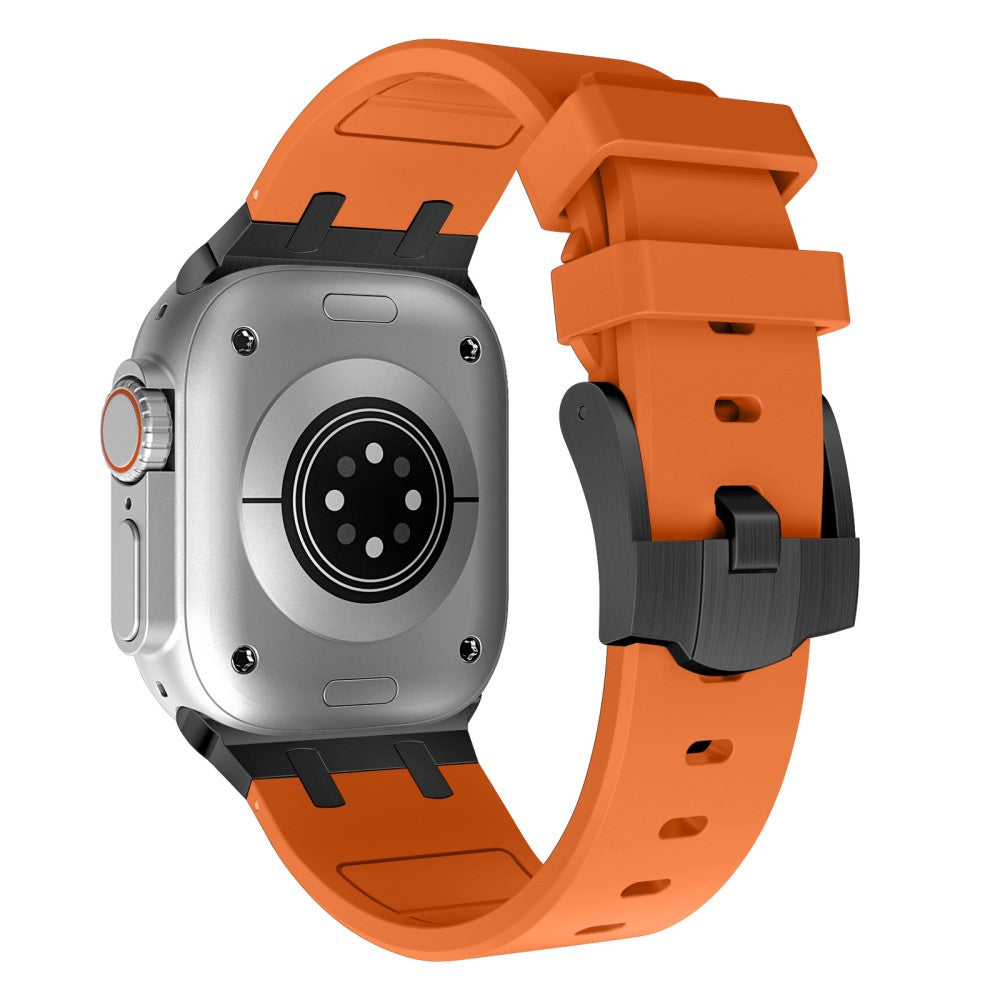Rigtigt Sejt Silikone Universal Rem passer til Apple Smartwatch - Orange#serie_1