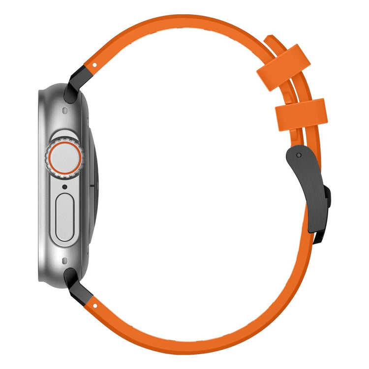Rigtigt Sejt Silikone Universal Rem passer til Apple Smartwatch - Orange#serie_1
