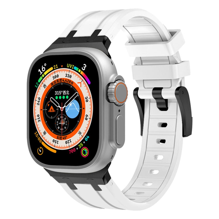 Rigtigt Sejt Silikone Universal Rem passer til Apple Smartwatch - Hvid#serie_2