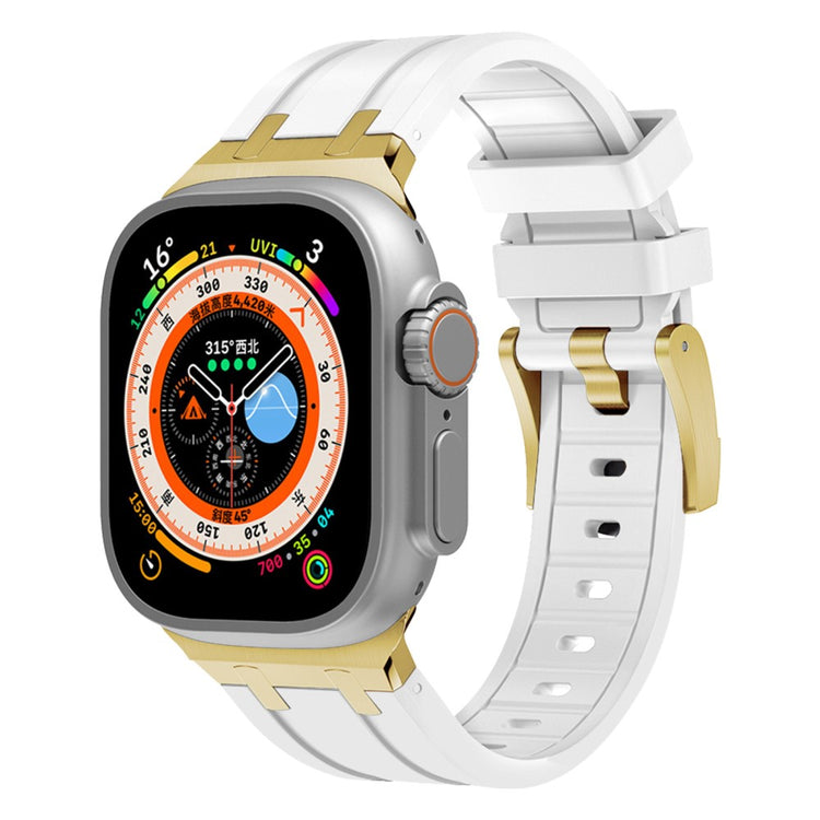 Rigtigt Sejt Silikone Universal Rem passer til Apple Smartwatch - Hvid#serie_6