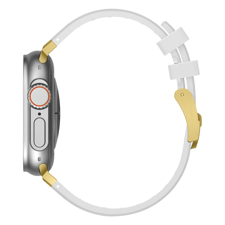 Rigtigt Sejt Silikone Universal Rem passer til Apple Smartwatch - Hvid#serie_6