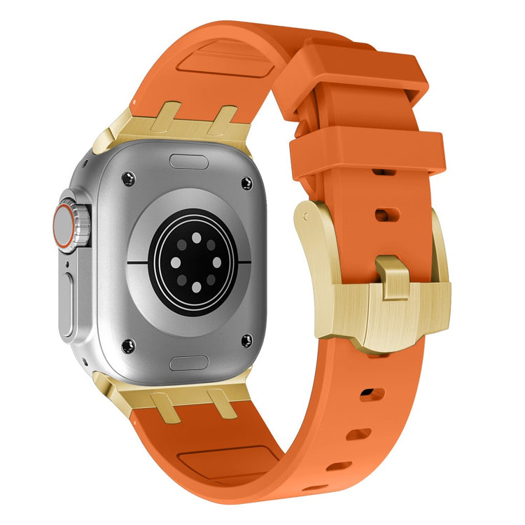 Rigtigt Sejt Silikone Universal Rem passer til Apple Smartwatch - Orange#serie_7