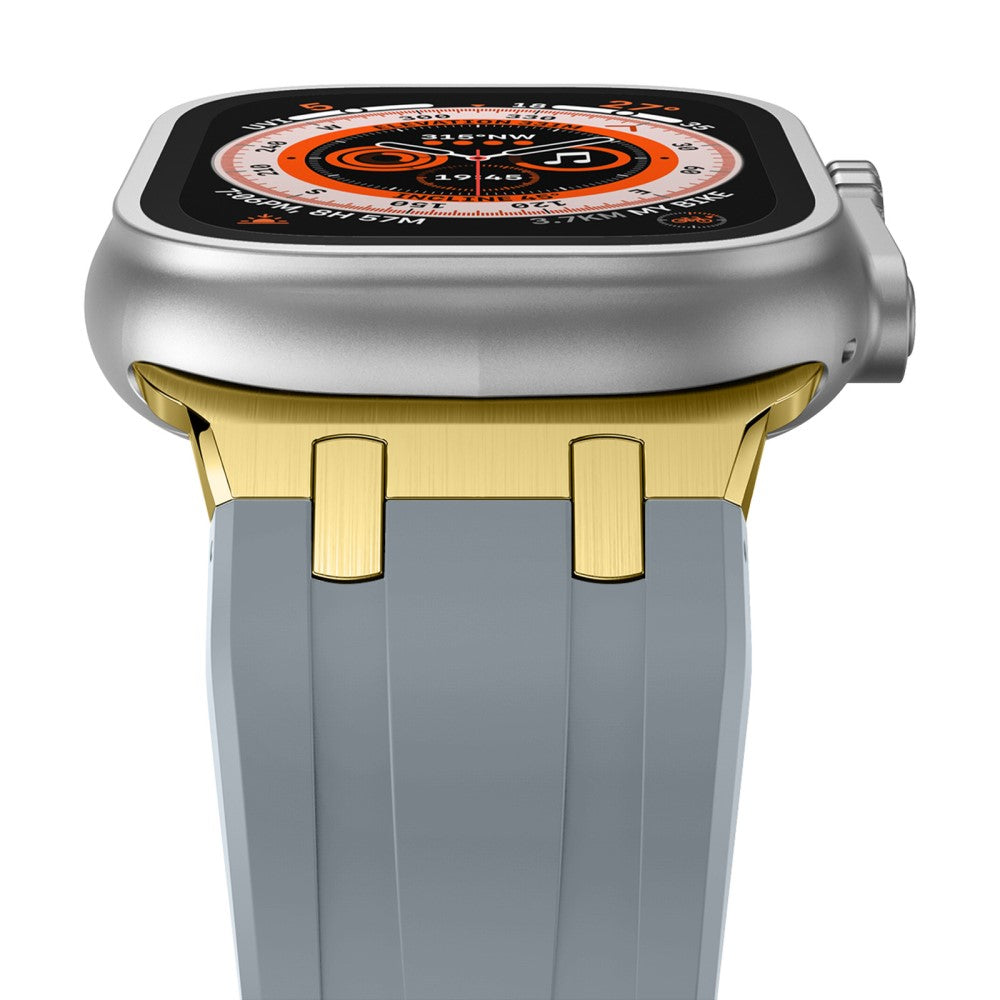 Rigtigt Sejt Silikone Universal Rem passer til Apple Smartwatch - Sølv#serie_9