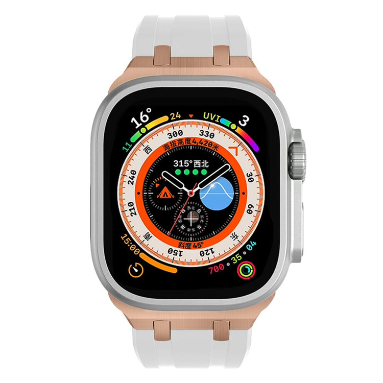 Rigtigt Sejt Silikone Universal Rem passer til Apple Smartwatch - Hvid#serie_11