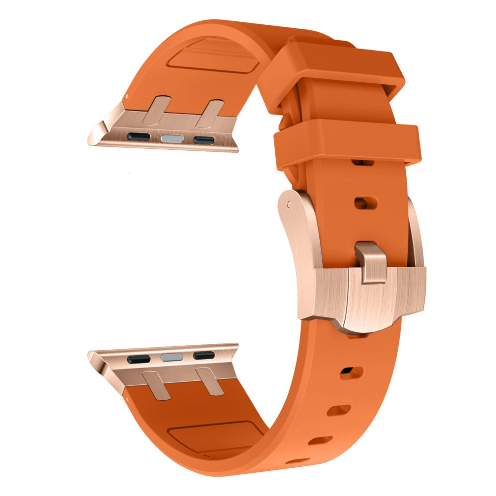Rigtigt Sejt Silikone Universal Rem passer til Apple Smartwatch - Orange#serie_12