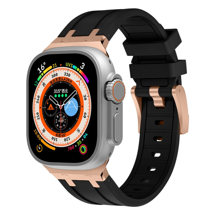 Rigtigt Sejt Silikone Universal Rem passer til Apple Smartwatch - Sort#serie_13