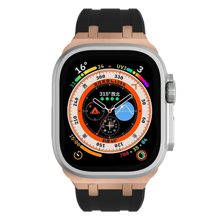 Rigtigt Sejt Silikone Universal Rem passer til Apple Smartwatch - Sort#serie_13