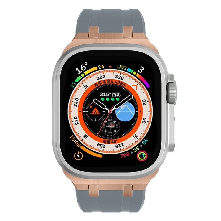 Rigtigt Sejt Silikone Universal Rem passer til Apple Smartwatch - Sølv#serie_14