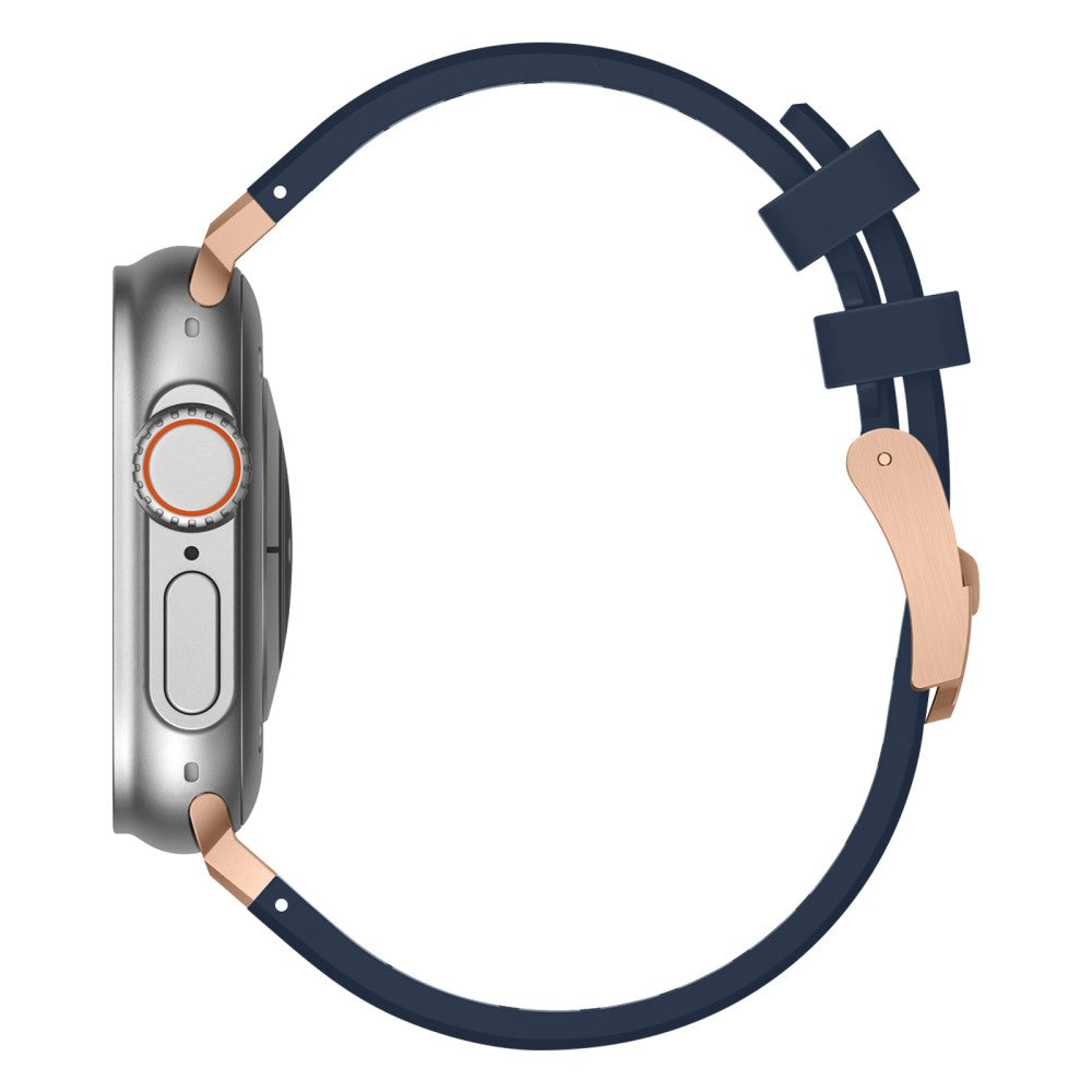 Rigtigt Sejt Silikone Universal Rem passer til Apple Smartwatch - Blå#serie_15