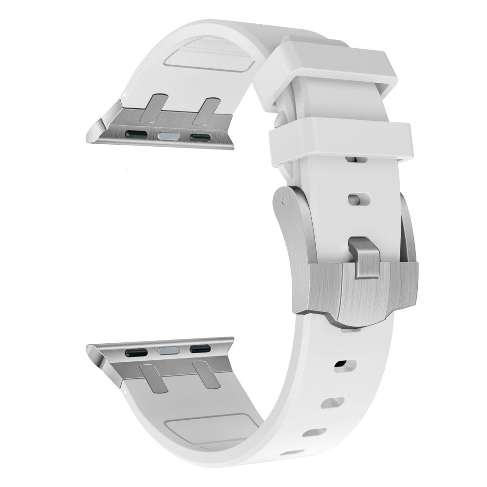 Rigtigt Sejt Silikone Universal Rem passer til Apple Smartwatch - Hvid#serie_16