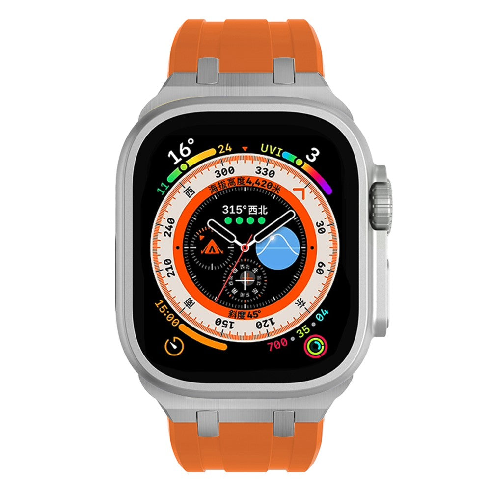 Rigtigt Sejt Silikone Universal Rem passer til Apple Smartwatch - Orange#serie_17