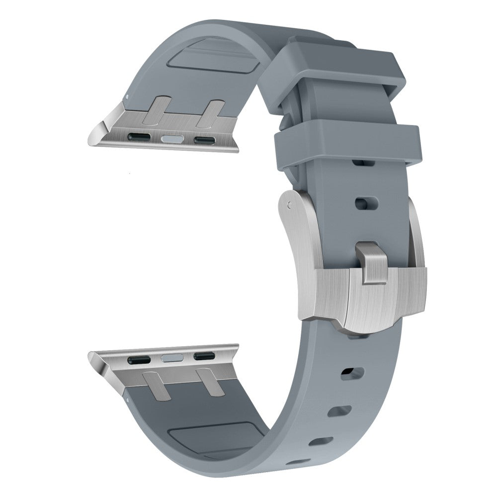 Rigtigt Sejt Silikone Universal Rem passer til Apple Smartwatch - Sølv#serie_19