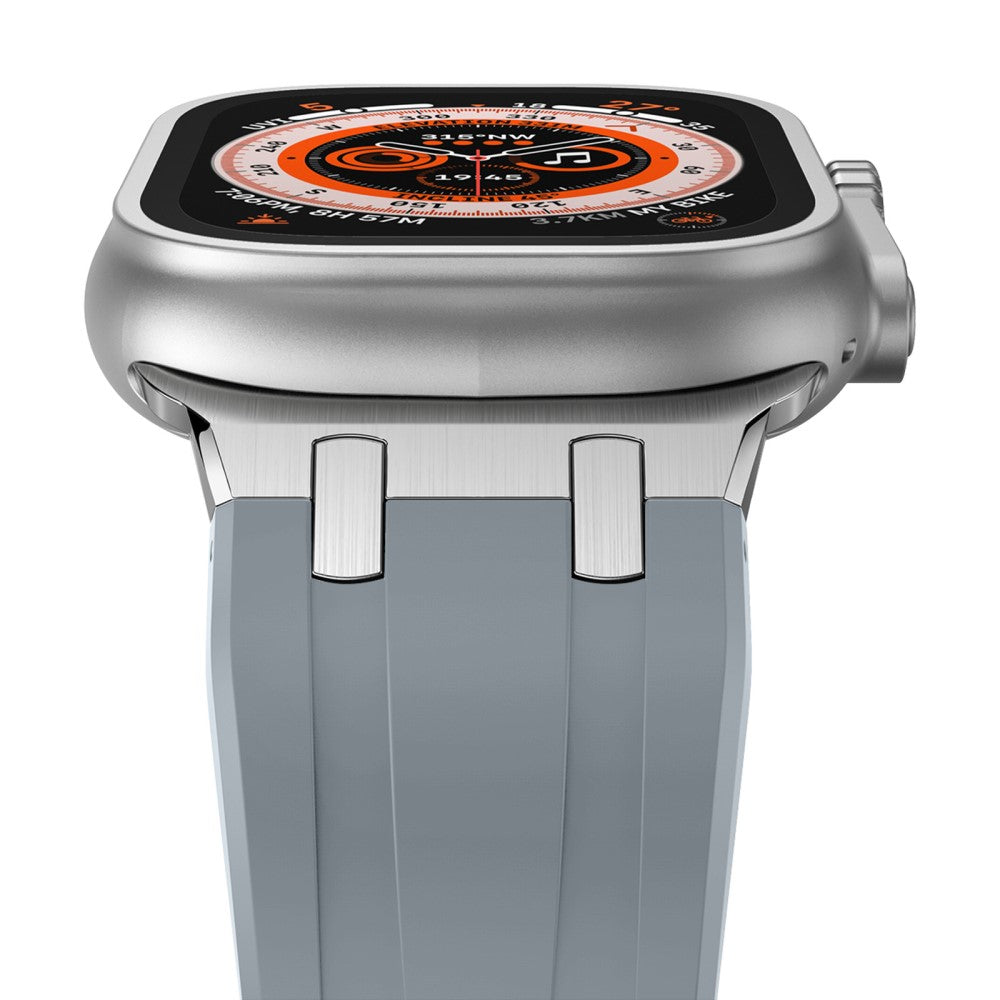 Rigtigt Sejt Silikone Universal Rem passer til Apple Smartwatch - Sølv#serie_19