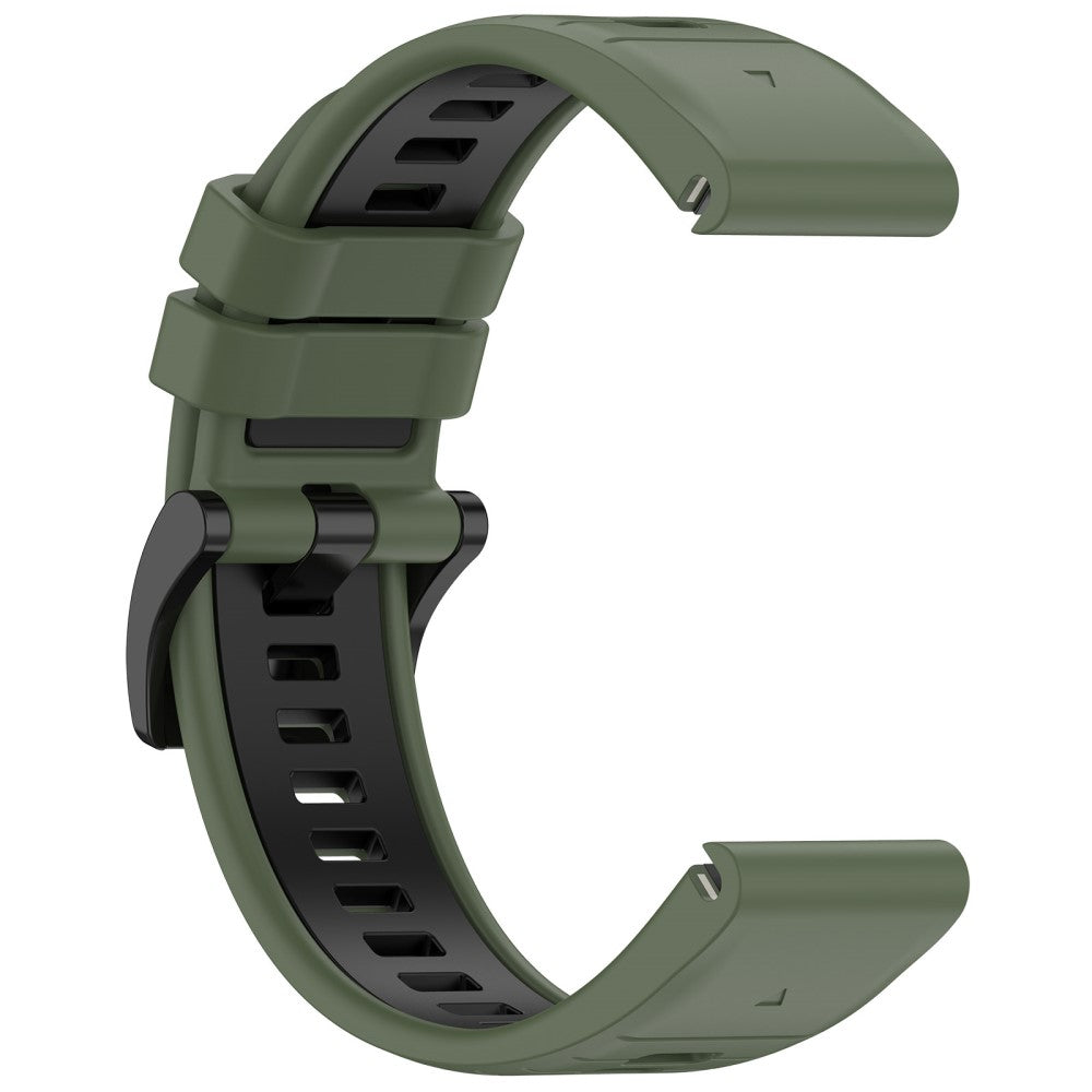 Rigtigt Sejt Silikone Universal Rem passer til Garmin Smartwatch - Grøn#serie_1